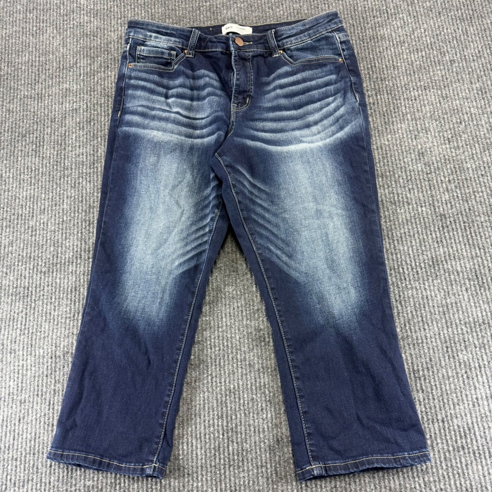BKE Gabby Capri Jeans Womens 29 Dark Wash Distressed Stretch Denim Crop